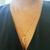 Fashion Design Women's Long Direct Supply, Simple Star Chain Moon Pendant Necklace