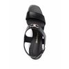 Ferragamo Gancini Plaque Leather Sandals Black