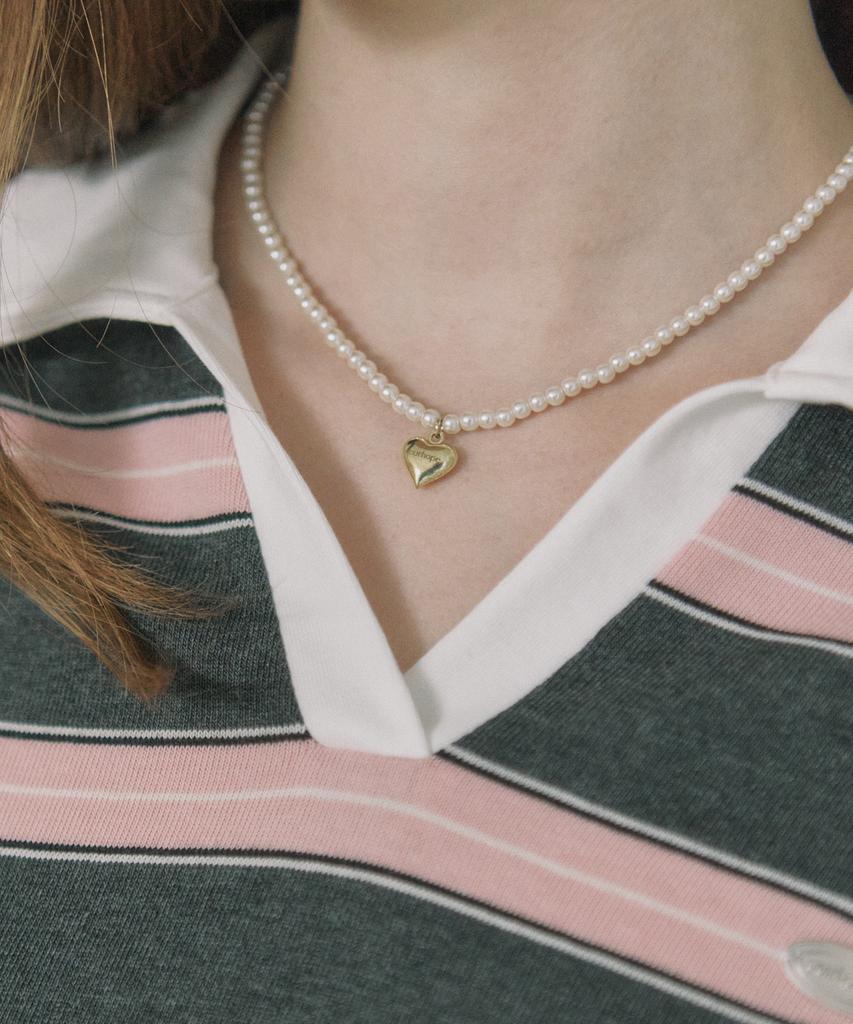 OURHOPE Striped Logo Collar Sweatshirt - Pink