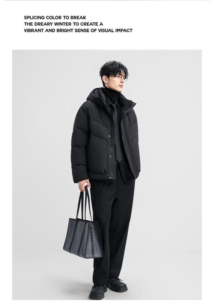 Men's Yaya 2025 Winter Fashion Loose Fit Hooded Duck Down Jacket