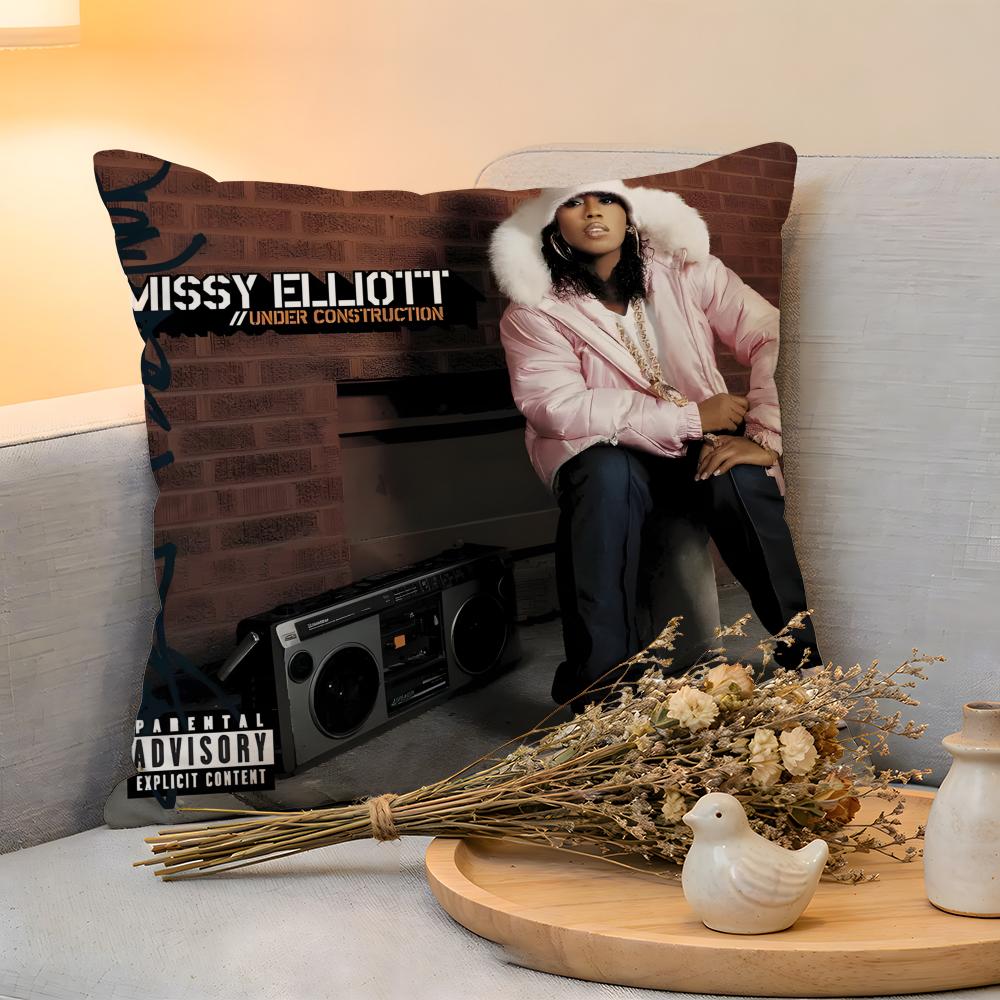 

Cushion Cover Linen SkinFriendly Soft Decorative Case for Sofa Home Decor Rapper MMissy ElliottS Album Pillow cover 30x30cm