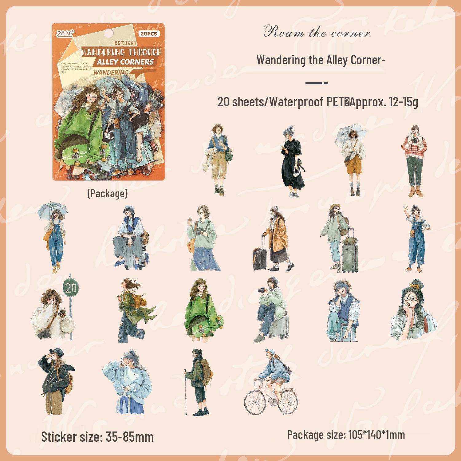 Yue Zhen Waterproof Character Stickers: Cozy Life Journal & Kids Pack