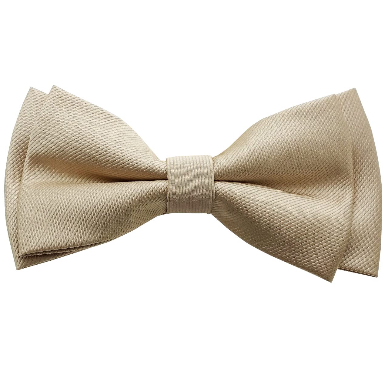 

[Bowties.jp] Layered Bow Tie, Easy-to-Wear Type, Available in 10 Colors: Black, Gray, Green, Blue, Light Blue, Beige, Wine Red, Orange, White (Beige)