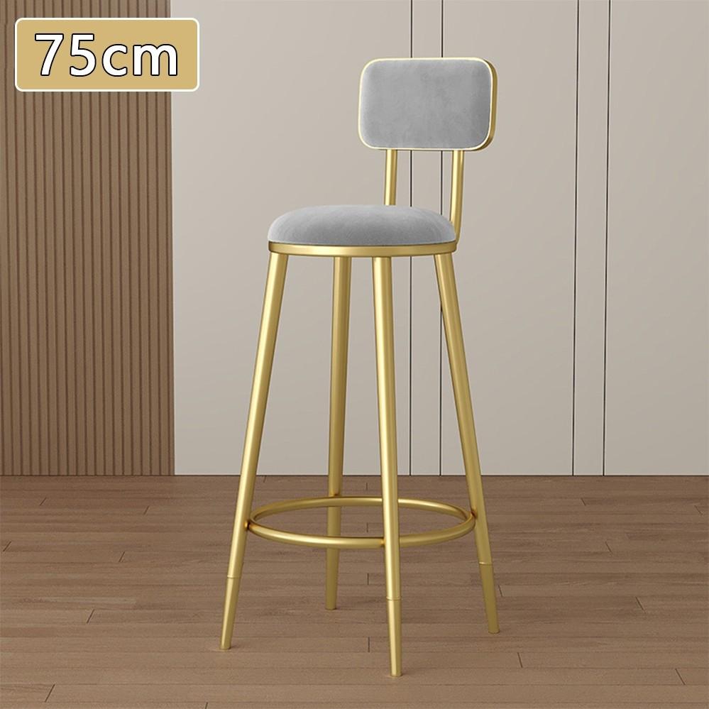 75/65CM Barové židle s opěradly Domácí jídelna Vysoké stoličky Kavárna Lehký luxus Kovaná židle