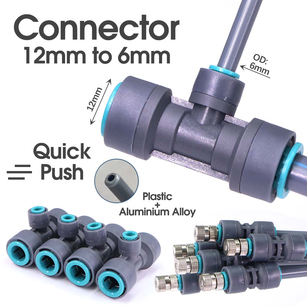 3/8" 9/12mm Misting Cooling System 360° Bend 0.6mm Nozzle Atomizer Sprayers Slip Lock PE Hose Outdoor Garden Irrigation Watering