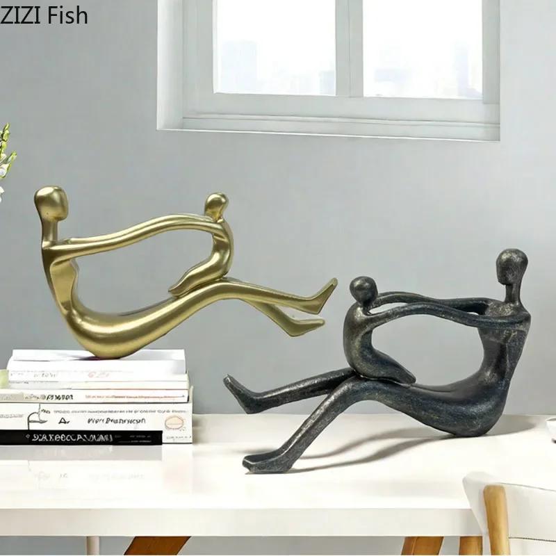 Family Parent Child Character Resin Statue Desk Decoration Crafts Ornaments Abstract Figures Sculpture Room Aesthetic Decor