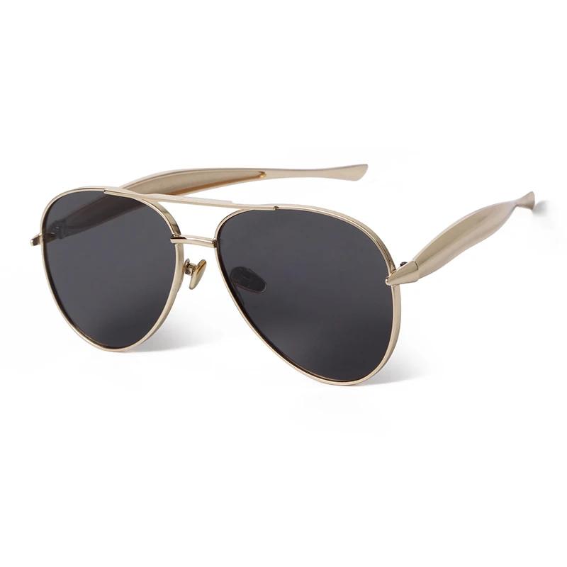 

Luxurious Oversized Pilot Sunglasses for Women Top Bar Aviator Metal Double Bridge HD Sun Eyeglasses Men Driving Clear Lens Glasses UV400 as picture