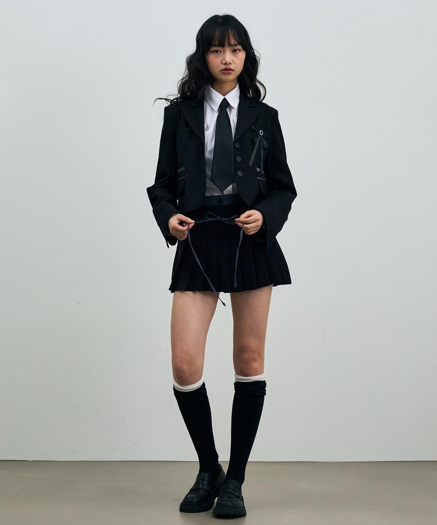 Alikim Scarlet Pleats Skirt Pants / Black