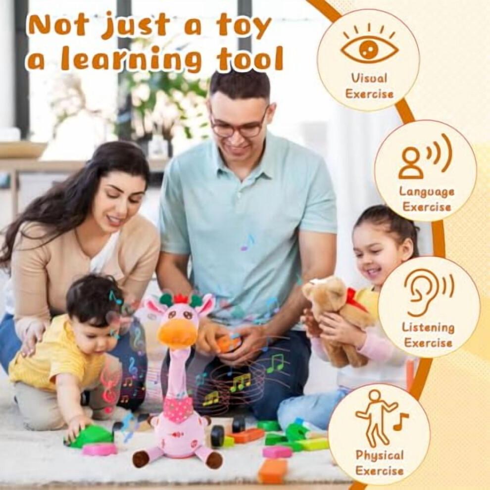 Dancing Giraffe Musical Plush Toy, Recording & Repeating, for 6–12M Babies – Compatible with Valentines Day Gifts