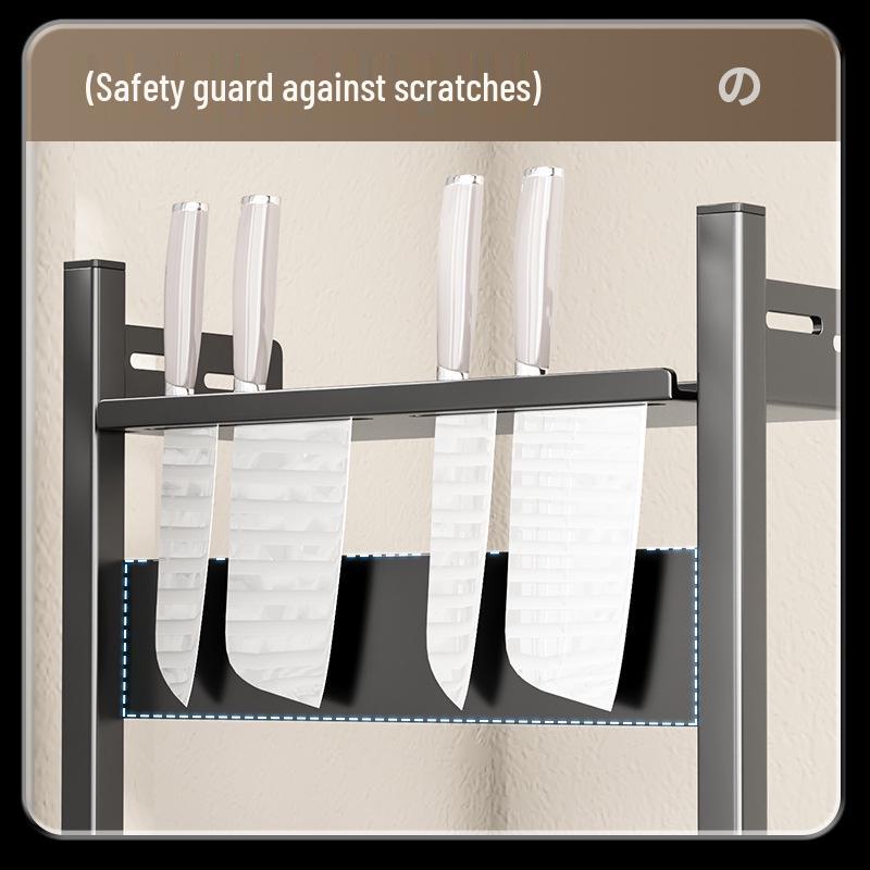 Multi-layer Kitchen Utensil Organizer: Knife Holder & Condiment Rack