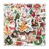 50 Retro Wasserdichte Weihnachts-Aquarell-Sticker - Dekorative Feiertags-Journal-Sticker