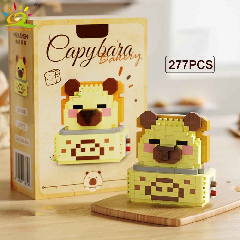 MOC Capybara Cavy Animal Micro Building Block Guinea Pig Mini Diamond Model Brick Toy for Children Desk Decor.