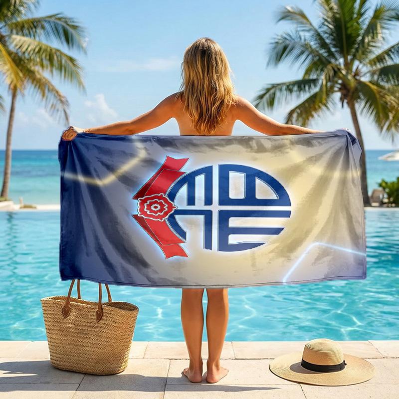 Bolton Wanderers FC Print Quick Dry Beach Towel Microfiber Absorbent Portable Travel Swimming Towel