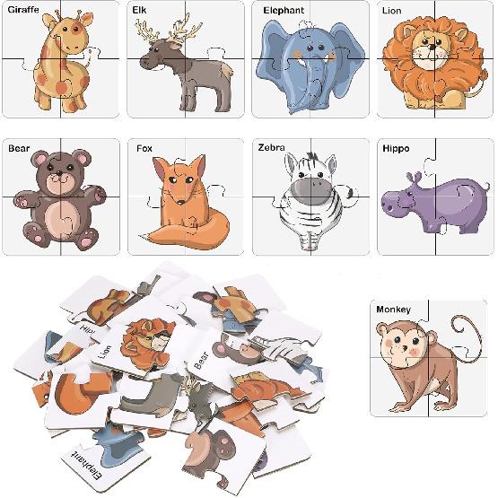 Nesting and Stacking Blocks Stacking Toys for Toddlers Plus Animal Puzzle Toys Set Alphabet ABC Blocks Sorting & Stacking Educational Toys Montessori