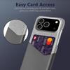 For iPhone 17 Pro Case PU Leather Cloth Texture Hard PC Phone Cover with Card Holder