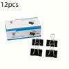 12-Pack Black Iron Office Document Clips, 1.6-Inch Large Capacity Paper Clips for Office Supplies, Assorted Sizes 2.01", 1.61", 1.26"