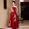 New Chinese tube top toast bride wedding red embroidery heavy industry light luxury engagement dress dress