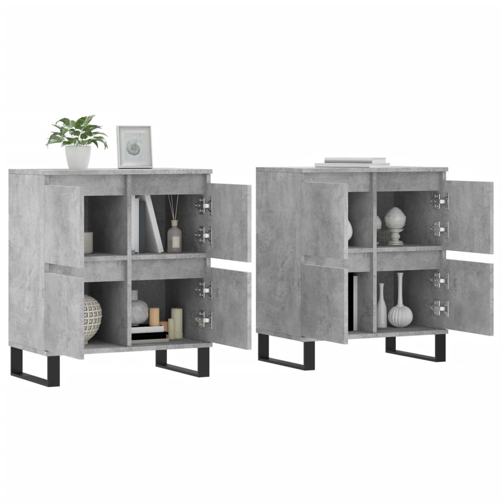 Sideboards 2 pcs Concrete Grey Particleboard