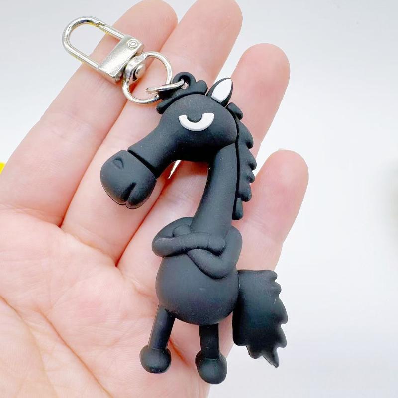 

Horse Year Mascot Keychain Cartoon Pony Pendant Zodiac Horse Keyring Backpack Hanging Decoration Year Gift