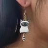 Enamel Zinc Zinc Alloy Cat Dangle Earrings Animal Theme Cartoon Animal Earrings 3D Cat Earrings  Jewelry Set