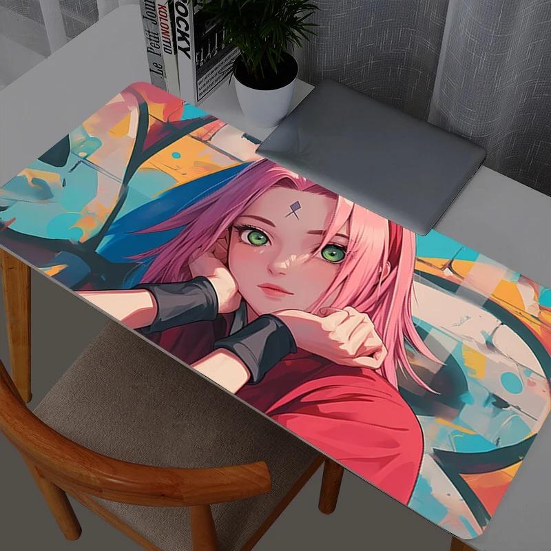 Naruto Sakura Haruno Mouse Pad Anime Mouse Pads Gaming Accessories Mousepad Gamer PC Completo Computer Keyboard Desk Mat Varmilo