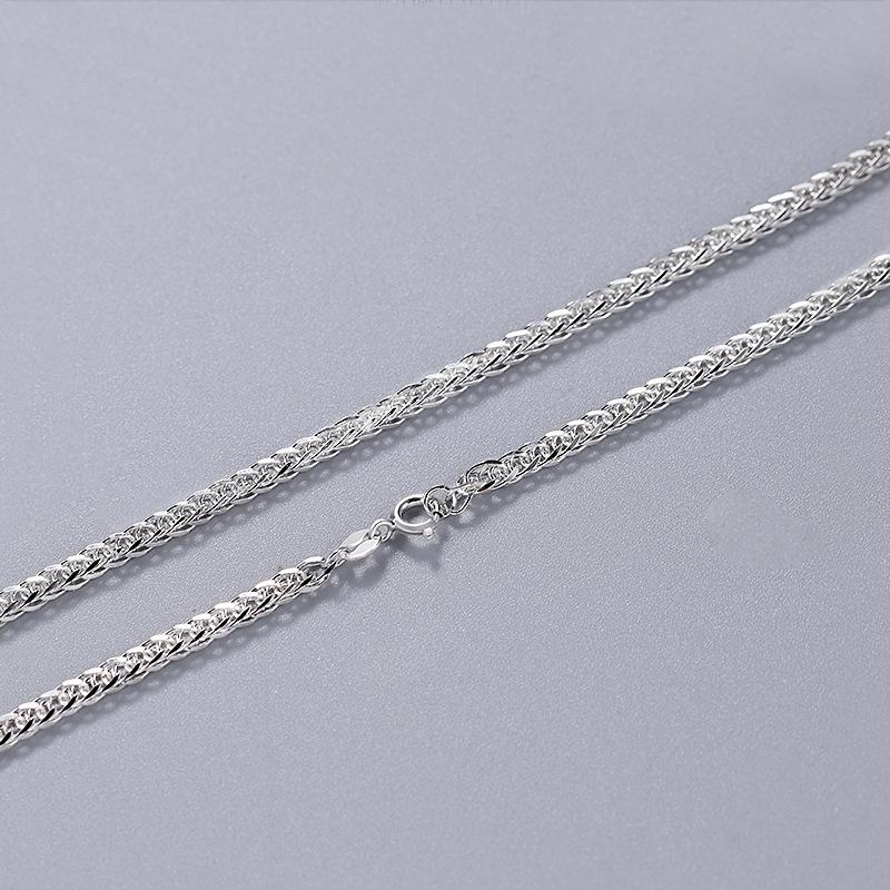S925 Sterling Silver Chopin Chain Necklace for Men and Women - Plain, Lightweight, No Pendant