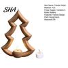 Unique Holiday Gift for Friends Christmas Tree Tea Light Candle Holder, 3D Printed Hollow Wood Elegant Shadow Tabletop Ornament Party Home Decor,