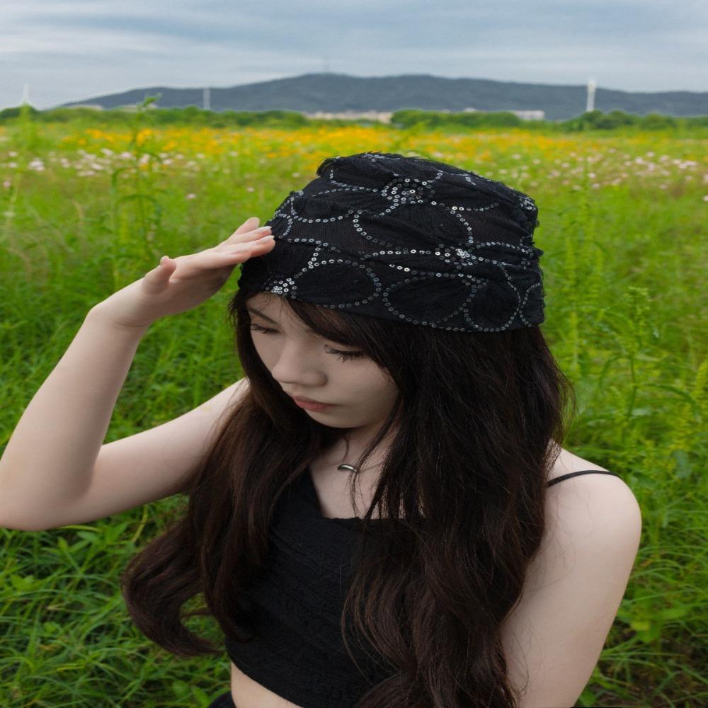 Hollowed Out Rural Style Hat Breathable Baotou Hat Fashionable Bandanas Hair