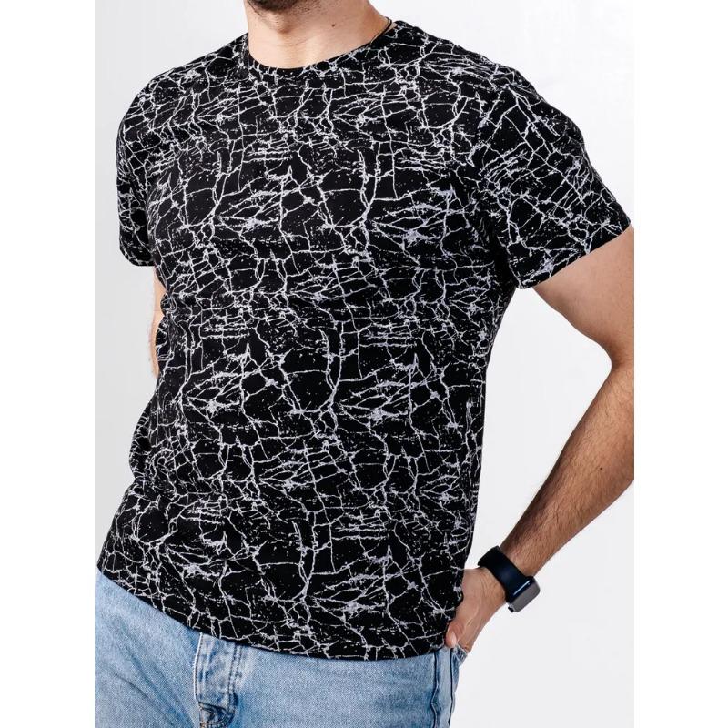 

Летняя футболка с круглым вырезом, 3D-принтом трещин, модная, повседневная, с коротким рукавом, мужская 6XL