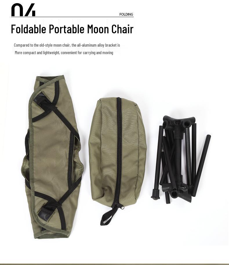 Ultra-Light Aviation Aluminum Moon Chair: Folding Parent-Child Model for Beach, Art, Fishing, Camping, and Leisure