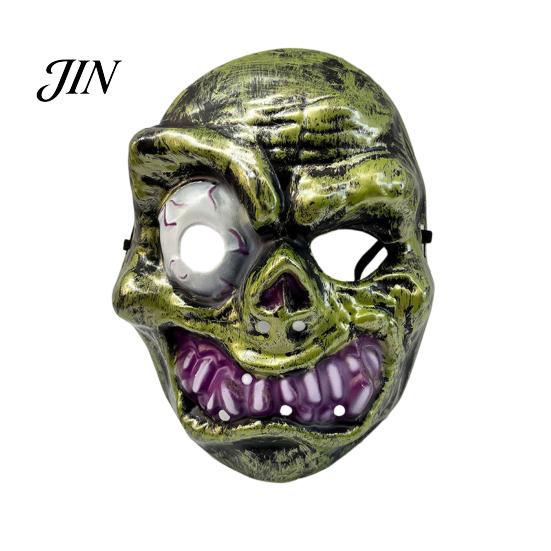 Creepy Costume Masque Horror Halloween for Adults, Cosplay Party Accessory, Retro Style Scary Ghost Head Full Face зелёный