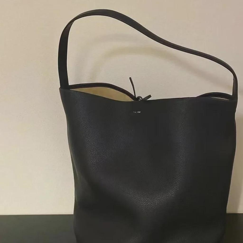 Korean Style Women's Genuine Leather Bucket Bag – Large Capacity Cowhide Shoulder Tote