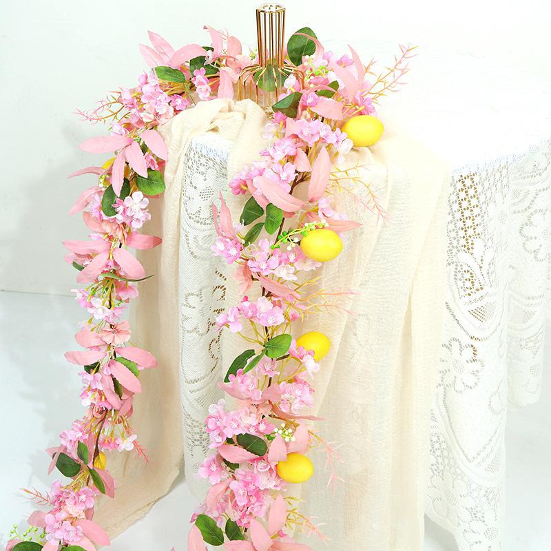 Simulation Spring Vine Cherry Blossom Vine Home Decoration Vine Lemon Fruit Simulation Plant Decoration Simulation Vine