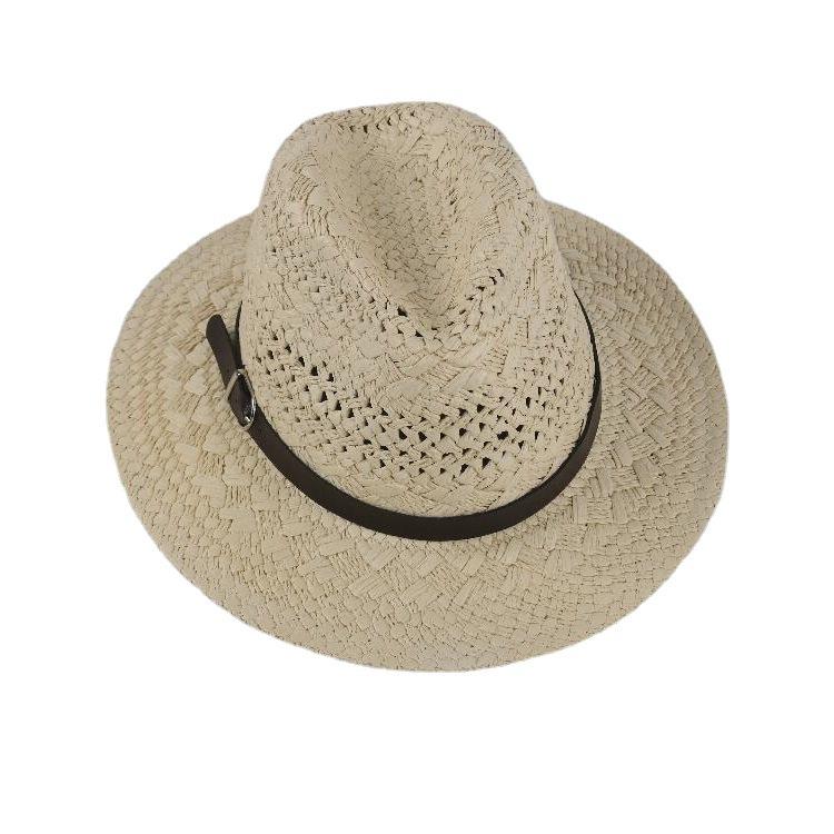 Hat Men's Summer Straw Hat Korean Version Versatile Casual Beach Seaside Sun Hat Jazz Top Hat Sun Hat Women's Sunscreen