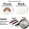 Rainbow Teacher Custom Name Canvas Cosmetic Bag Zipper Wallet Travel Perfume Lipstick Pouch Office Supplies Storage Pencil Case