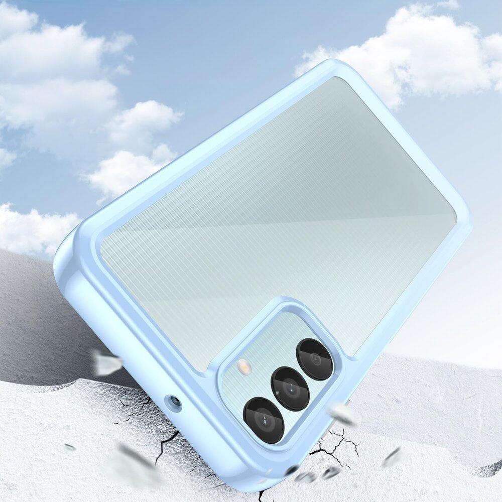 Samsung Galaxy M15 5G Fusion Hybrid Hülle, Transparent / Blau