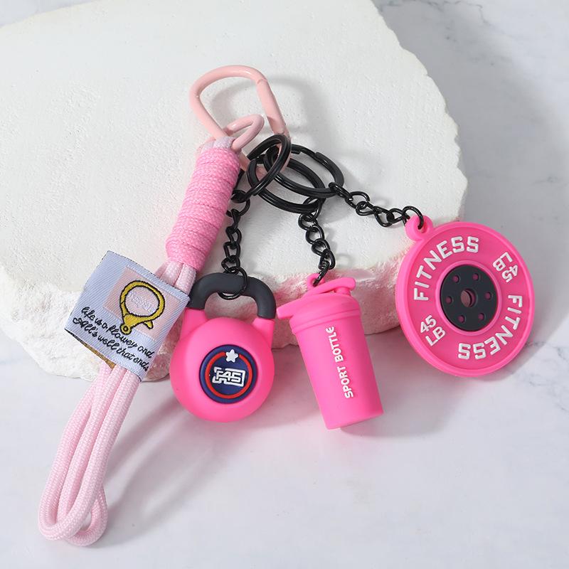 Creative DIY Mini Fitness Keychain: Detachable Dumbbell Pendant for Backpacks & Couples