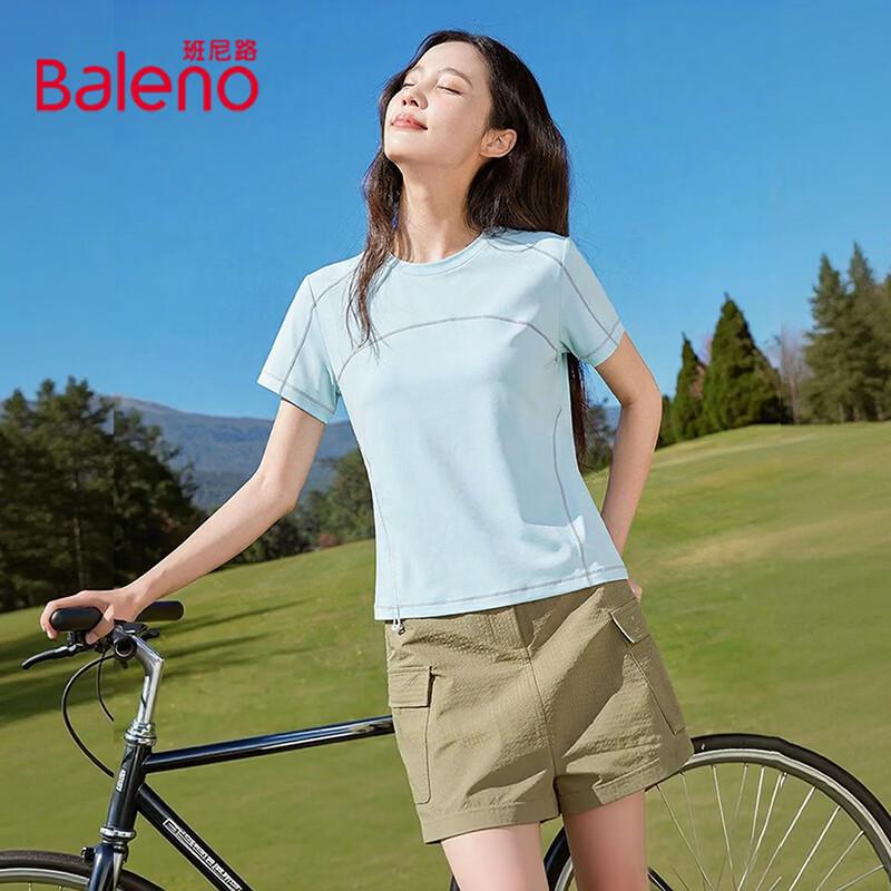 

Baleno Women s Color-Block Pleated Slim Fit T-shirt M
