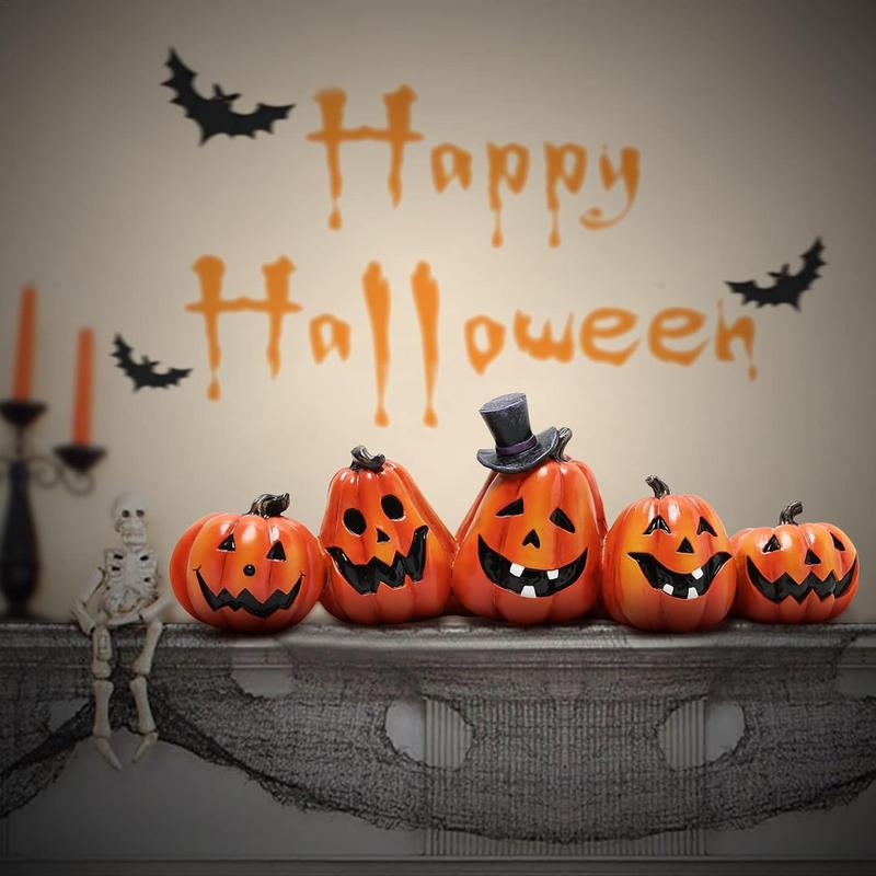 Stylish Halloween Pumpkin Decor Artificial Pumpkins Orange Table Ornaments Festive Halloween Party Favor Auto Interior Ornaments