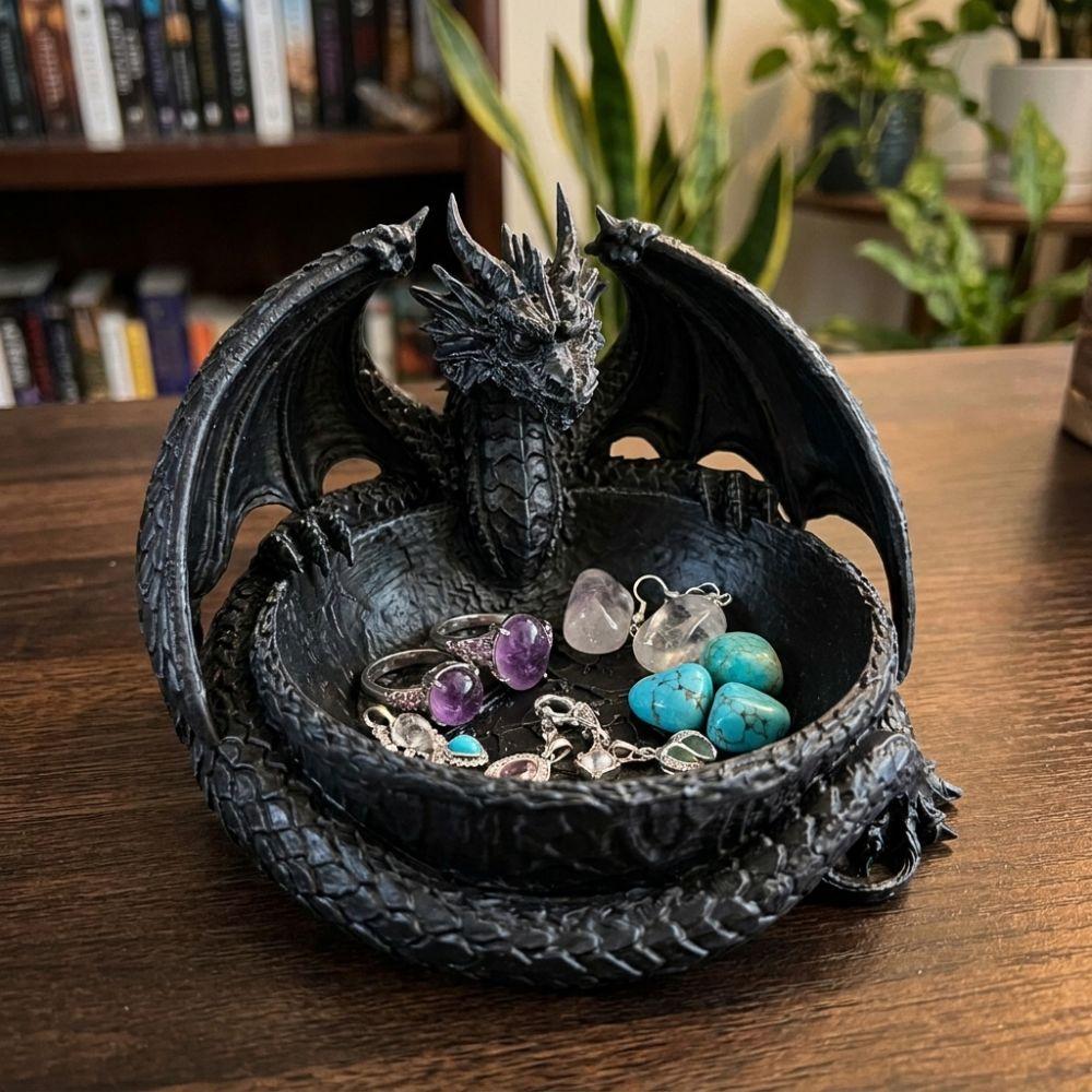 3D Printing Dragon Guardian Catchall Dish Unique Dragon Trinket Bowl Desktop Use