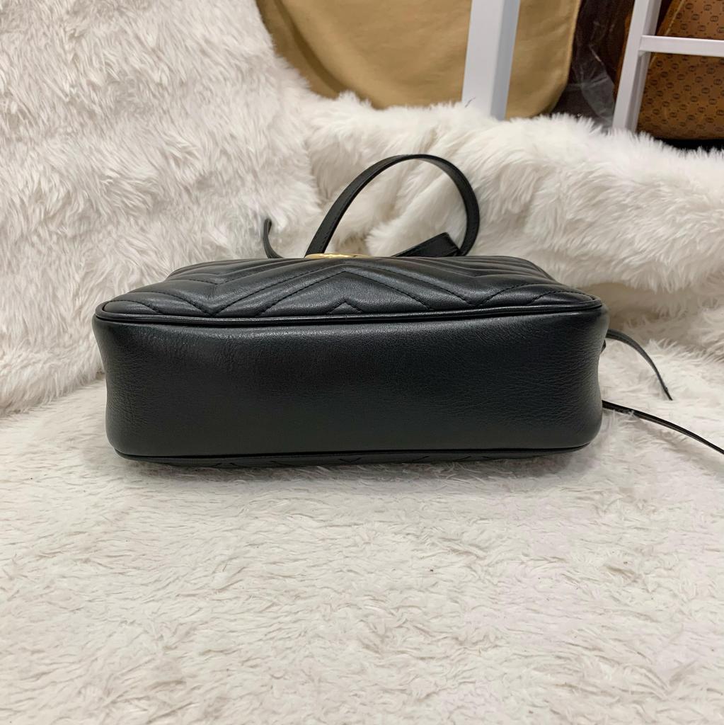 [Pre-Owned] Gucci GG Marmont Small Matelassé Shoulder Bag 'Black' - Very Good #1WG2CTN
