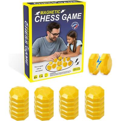 Conjunto de Jogo de Tabuleiro de Xadrez Magnético para Crianças Família, 20 Pedras de Viagem com Saco de Armazenamento de Corda, Jogo de Estratégia Divertido para Interior Exterior para Todas as Idades