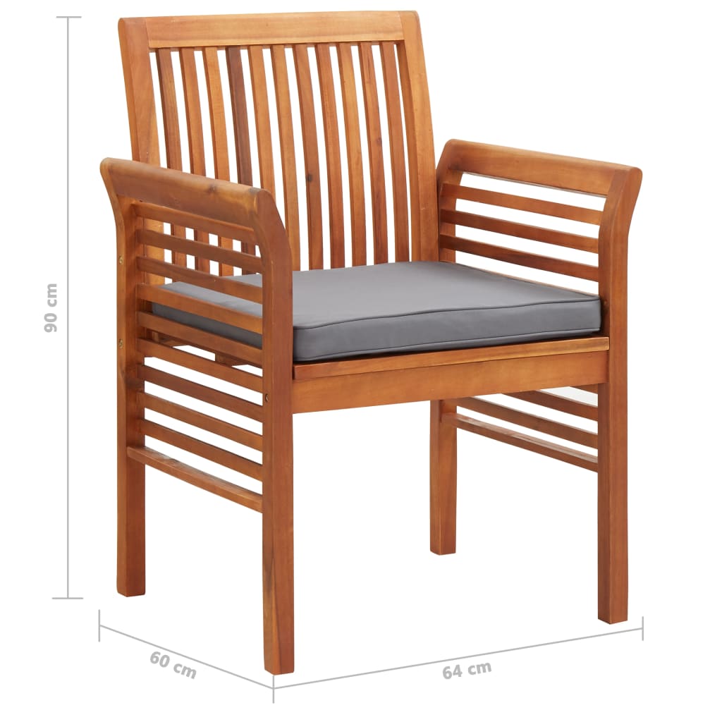 7 Piece Garden Dining Set with Cushions Solid Acacia Wood