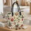  Christmas Printed Tote Bag Large Capacity Casual Handbag for Holiday Shopping Daily Use