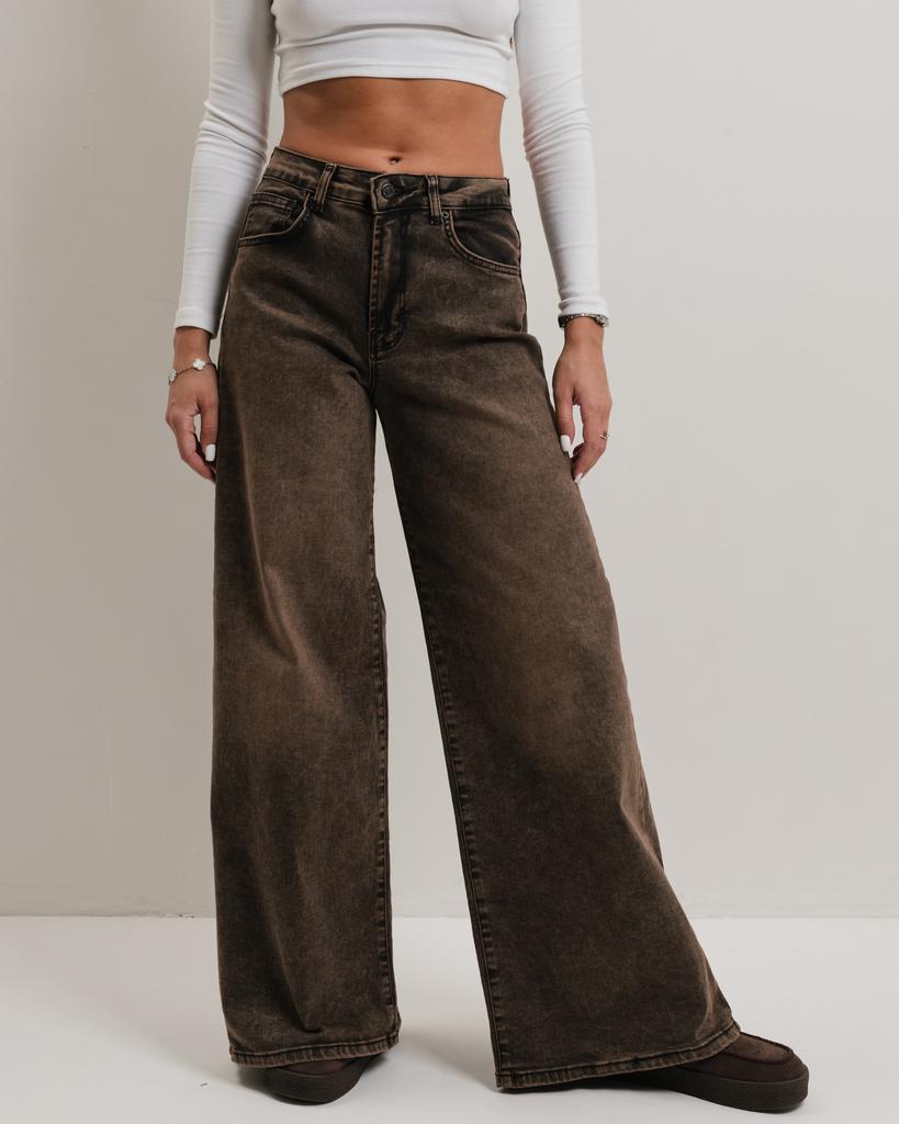 Wide Leg Jeans It's Basic 3942 40 Brown