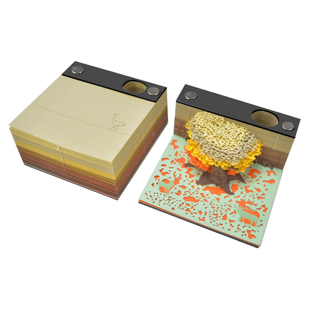 Creative Desk Calendar 3D Paper Carving Record Notes Calendar Calendar Carving Model Paper Art Hand-Tear Paper Carving Crafts