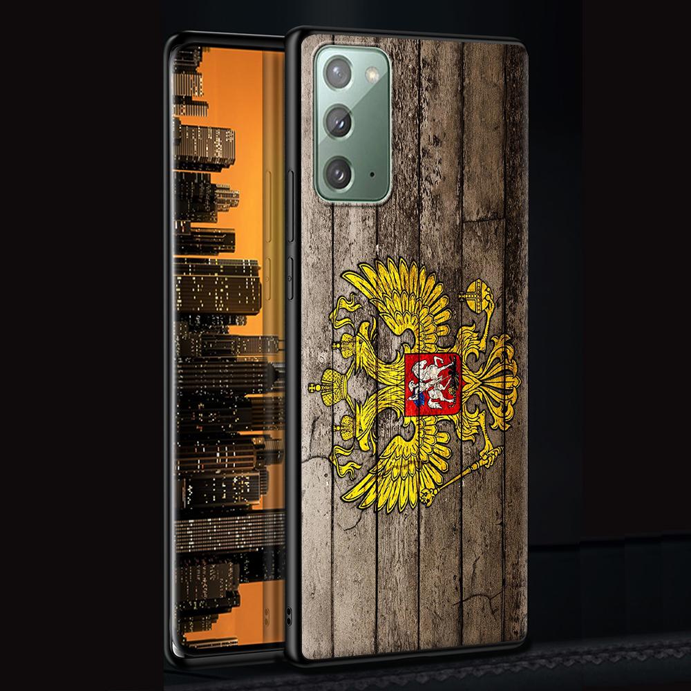Russia Coat Of Arms Eagle Flag Case for Samsung Galaxy Note 20 Ultra 10 Lite 9 8 A12 A52 A51 S20 FE A50 Black Soft Phone Coque