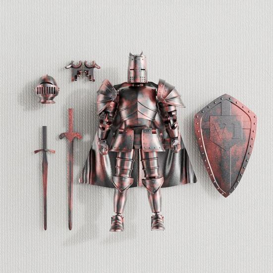 Medieval Knight Action Figure with Accessories Movable Joints Knight Model Toy Articulated Robot Dummy Figurine Home Office Decoration Ornament