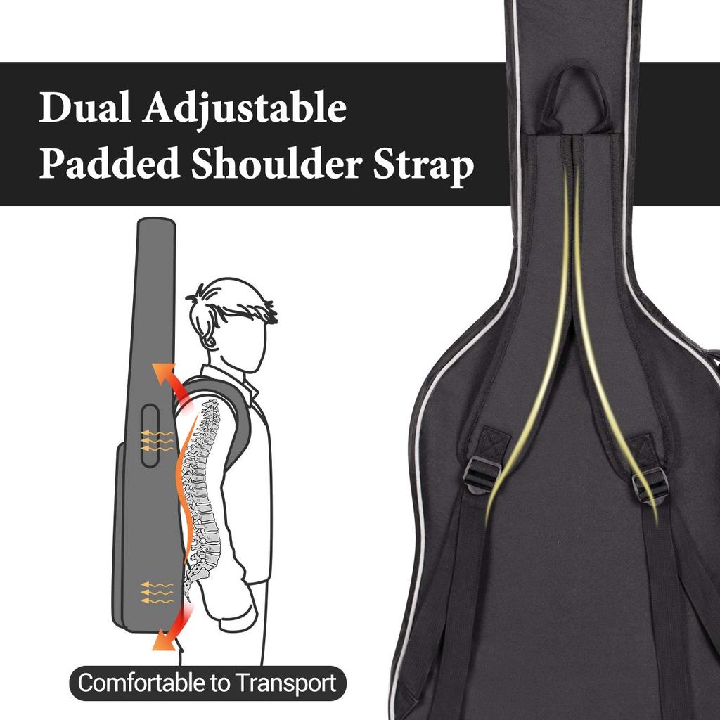 CAHAYA Electric Bass Guitar Soft Luxury Guitar Soft 8mm Thick Shoulder Large Capacity Convenient To 8mm Thick Padded Soft Black Case, Case, Version,