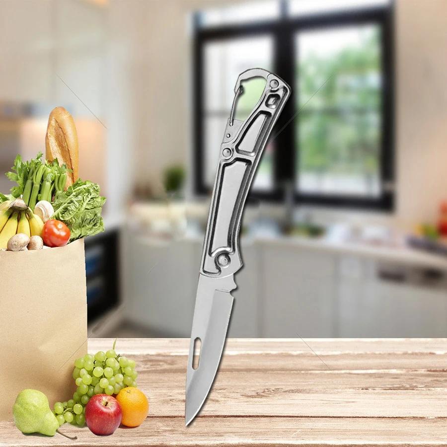 10PCS Multifunctional Folding Knife Stainless Steel Courier Opening Knife Fruit Knife Non-slip Handle Kitchen Knife Accessories